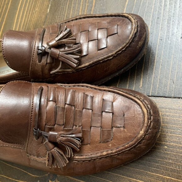 Bruno Magli Mens Lindon Brown Soft Leather Tassel Loafers Size 10N Made In Italy